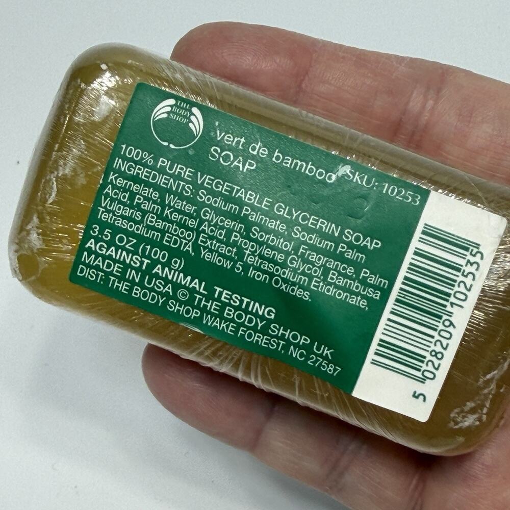 The Body Shop VERT DE BAMBOO Bar Soap 90s 100% Vegetable Base 3.5 oz NEW
